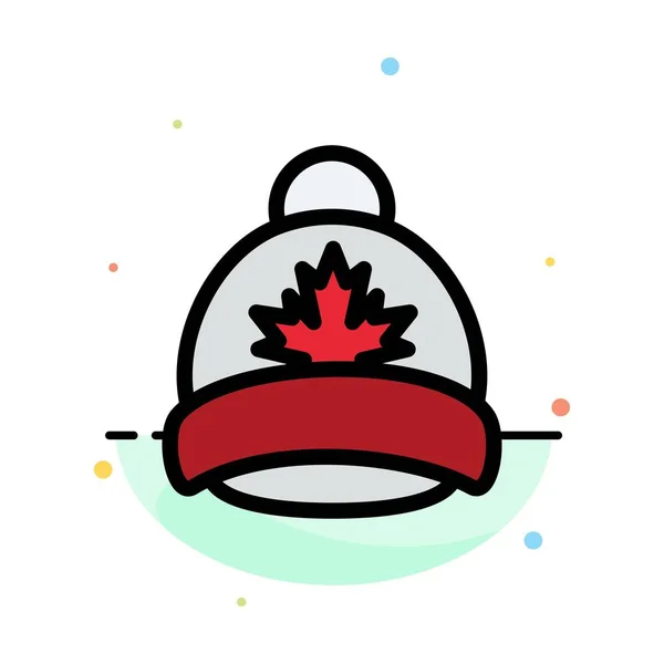 Mössa, keps, löv, Kanada abstrakt platt färg ikon mall — Stock vektor