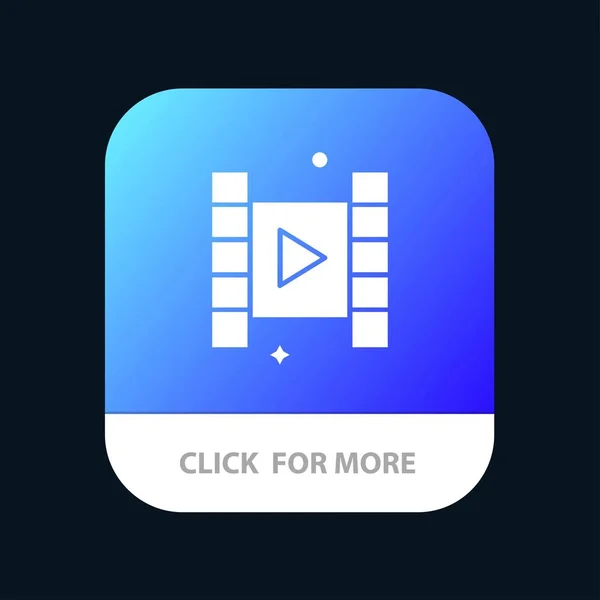 Video, Play, Film mobile App-Taste. Androide und ios glyph versi — Stockvektor