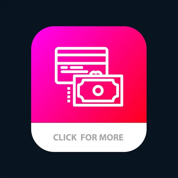 Cartão, Crédito, Pagamento, Dinheiro Mobile App Button. Android e IOS — Vetor de Stock