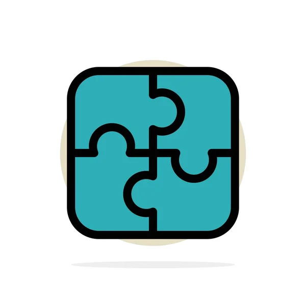 Puzzle, Teile, Strategie, Teamarbeit abstrakter Kreis Hintergrund fla — Stockvektor