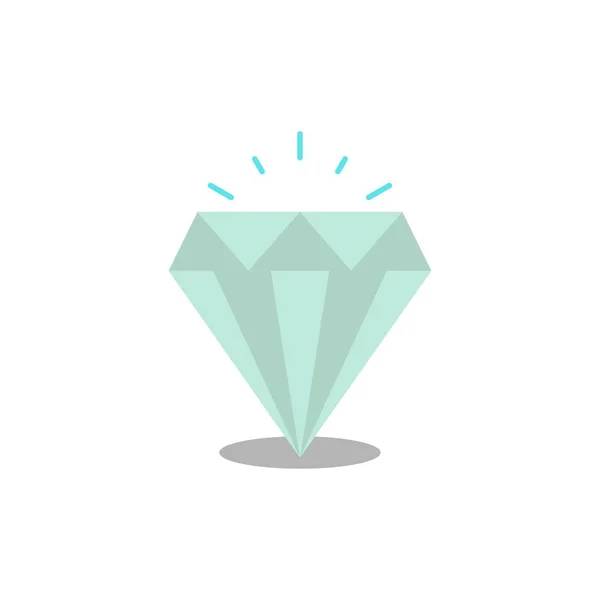 Diamant, Glanz, teuer, Stein flache Farbe Symbol. Vektorsymbol b — Stockvektor