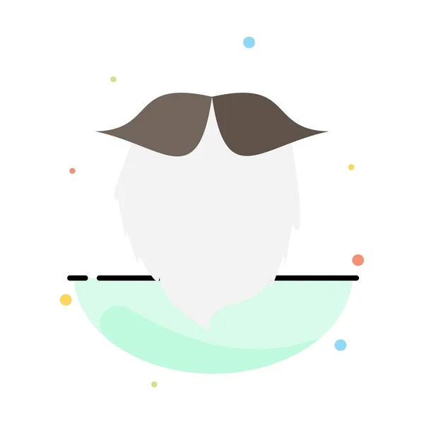 Bigote, Hipster, movember, barbudo, hombres Flat Color Icon Vector — Vector de stock