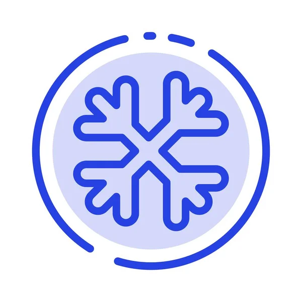 Nieve, Copos de nieve, Invierno, Canada Blue Dotted Line Icono — Vector de stock