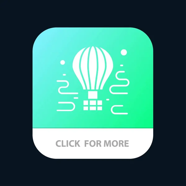 Кнопка мобильного приложения Air, Airdrop, tour, travel, balloon. Android a — стоковый вектор