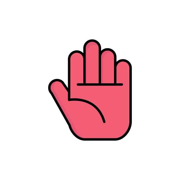 Stop, hand vlak kleur pictogram. Vector pictogram banner sjabloon — Stockvector