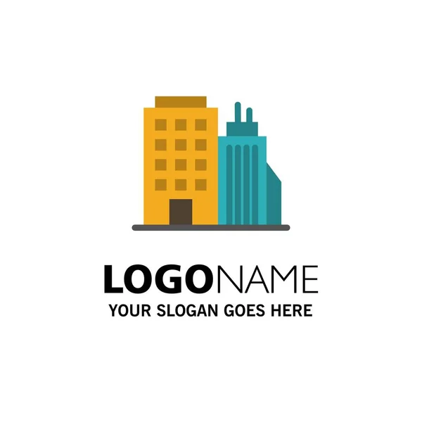 Building, Office, Tower, Head office Business Logo Template. Fla