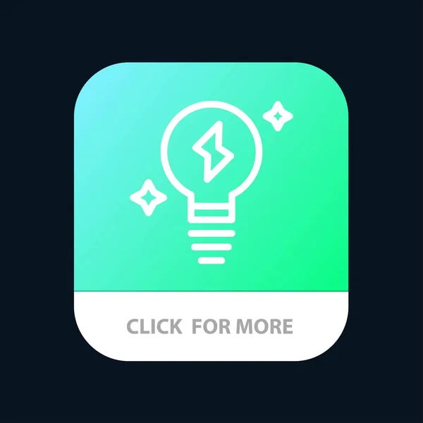 Кнопка "лампочка, свет, мобильное приложение". Android и IOS Line Versi — стоковый вектор