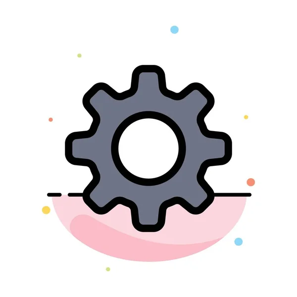 Cog, Setting, Gear Abstract Flat Color Icon Template — Stock Vector