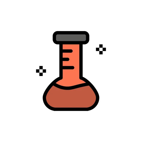 Χημικό, φλασκί, εργαστήριο επίπεδου χρώματος εικονίδιο. Σύμβολο διανυσματικού πλαισίου — Διανυσματικό Αρχείο
