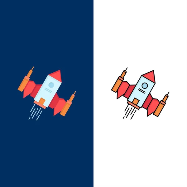 Spacecraft, spaceship, ship, space, alien Flat Color Icon Vector — Stock Vector