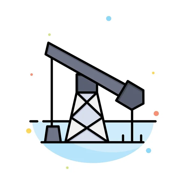 Bouw, industrie, olie, gas abstract plat kleur pictogram templa — Stockvector