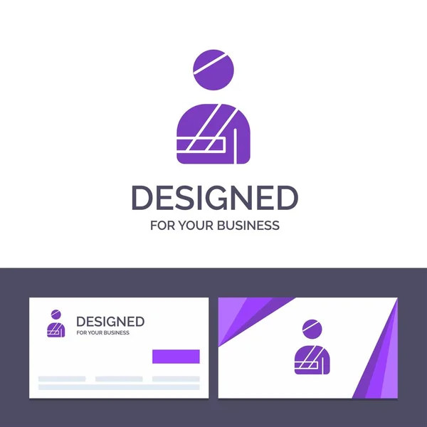 Modèle de carte de visite créative et logo Patient, Utilisateur, blessé , — Image vectorielle