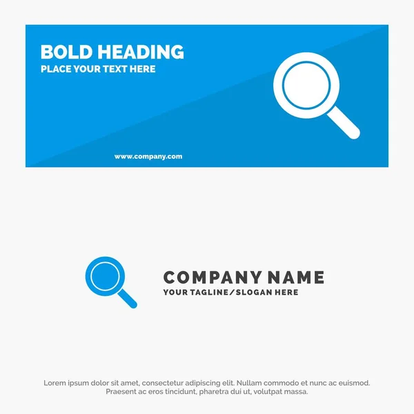 Verre, aspect, grossissement, recherche SOlid Icon Website Banner and Bu — Image vectorielle