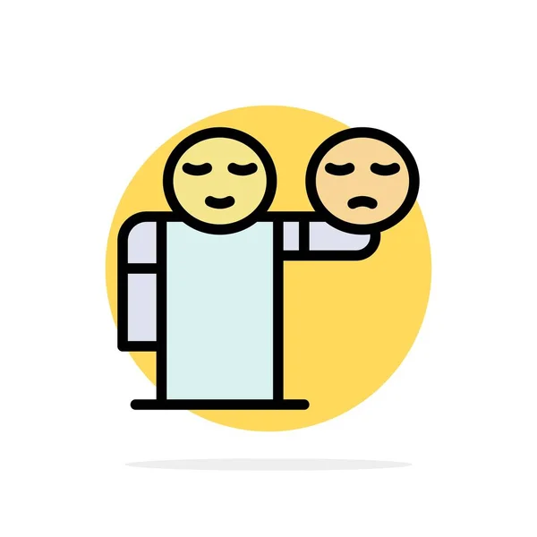 Άνθρωπος, χέρι, Emojis, υγειονομική περίθαλψη αφηρημένο κύκλο φόντο επίπεδο Co — Διανυσματικό Αρχείο
