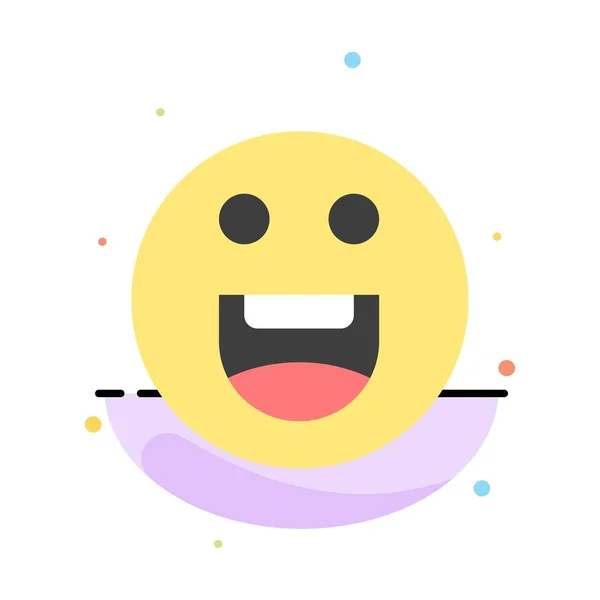Emojis, Happy, motivační abstraktní, šablona ikon s plochými barvami — Stockový vektor