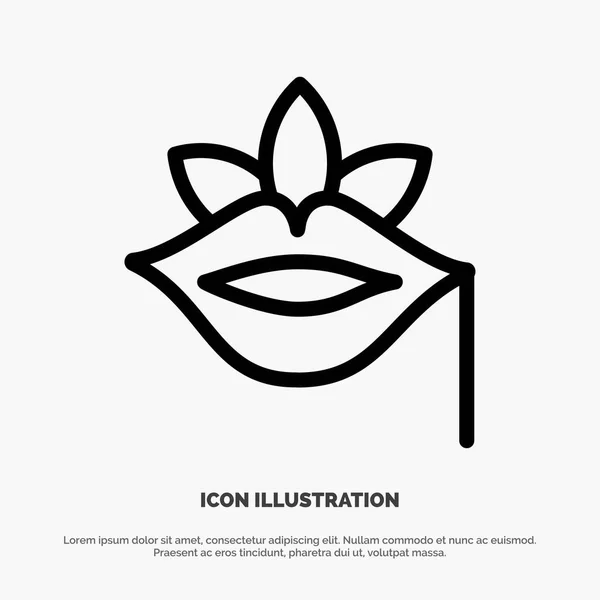 Lips, Flower, Plant, Rose, Spring Line Icon Vector — Stock Vector