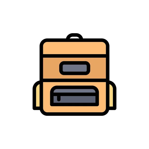 Bag, Education, Schoolbag  Flat Color Icon. Vector icon banner T — Stock Vector
