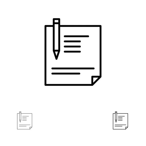 Contrat, Document, Fichier, Page, Papier, Signer, Signer Gras et th — Image vectorielle