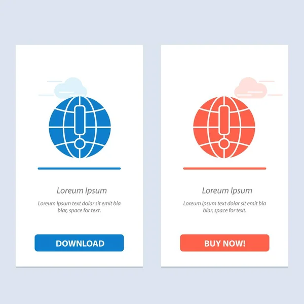 Globo, Internet, Navegador, Mundo Azul y Rojo Descargar y Comprar N — Vector de stock