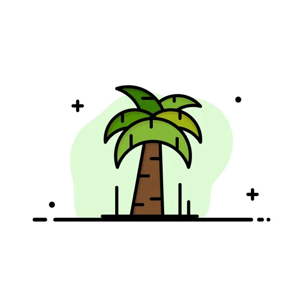 Modèle de logo d'entreprise Palm, Tree, Brazil. Couleur plate — Image vectorielle