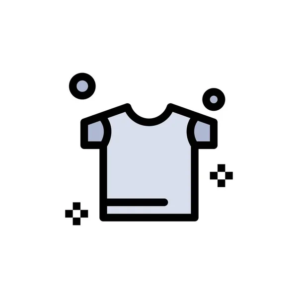 Roupa, Secagem, Camisa Flat Color Icon. Vector ícone banner Temp — Vetor de Stock