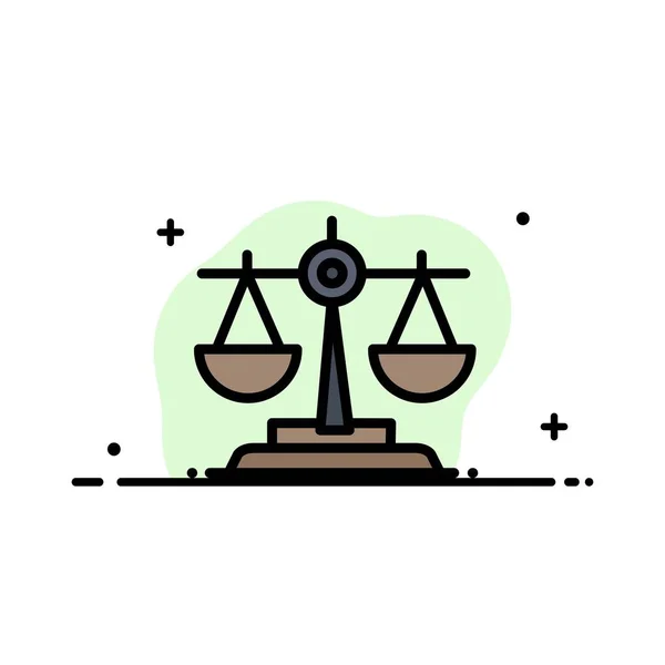 Balance, Ireland, Law  Business Flat Line Filled Icon Vector Ban — Stock Vector