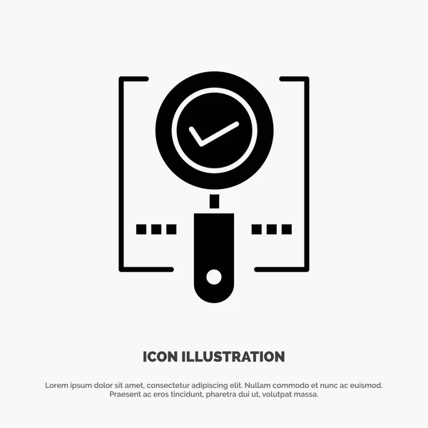 Explore, Find, Magnifier, Ok, Search solid Glyph Icon vector — Stock Vector