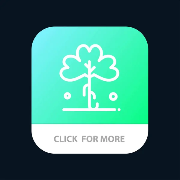 Klee, grün, irland, irisch, pflanze mobile app-button. Androide — Stockvektor