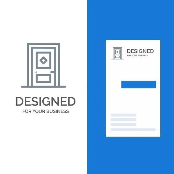 Bygga, bygga, konstruktion, dörr grå logo typ design och Busines — Stock vektor