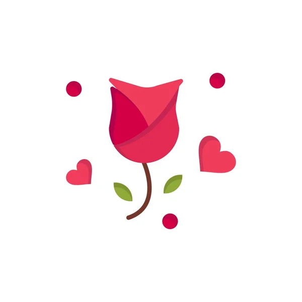 Růže, Květinka, láska, návrh, Valentýnská Barevná ikona. Vektorové — Stockový vektor