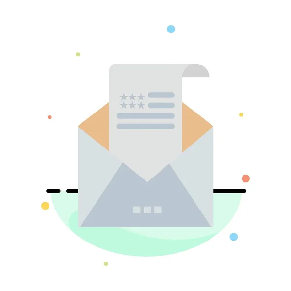Courriel, Enveloppe, Salutation, Invitation, Courrier Résumé Couleur plate — Image vectorielle
