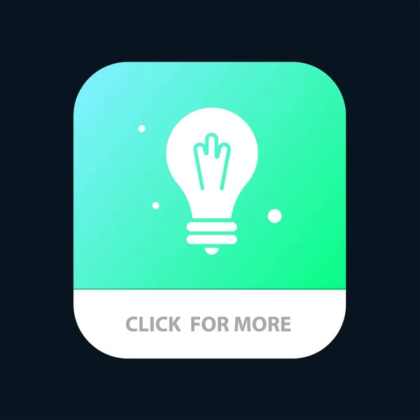 Glödlampa, Idé, Vetenskap Mobile App Button. Android och Ios Glyph Ver — Stock vektor