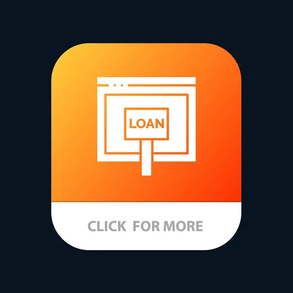 Krediter, Internet, Lån, Pengar, Online Mobile App Button. Android — Stock vektor