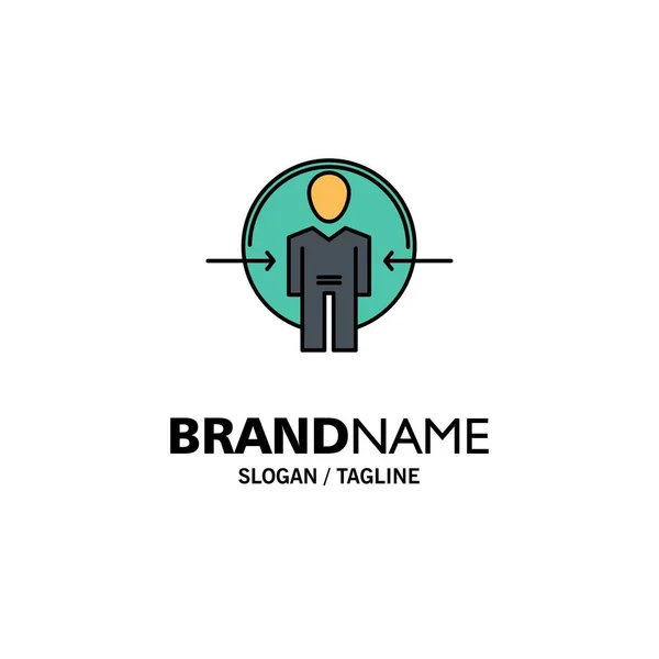 Hombre, Usuario, Login, Id, Identidad Empresarial Logo Plantilla. Colo plano — Vector de stock