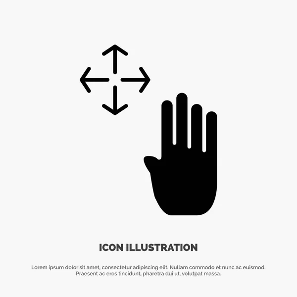 Hand, Hand Cursor, Up, Hold solid Glyph Icon vector — Stock Vector