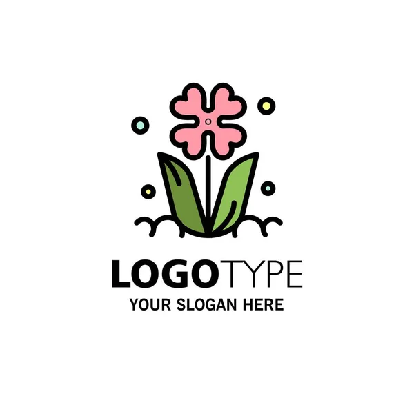 Flora, blommig, blomma, natur, Rose Business logo mall. Platt — Stock vektor