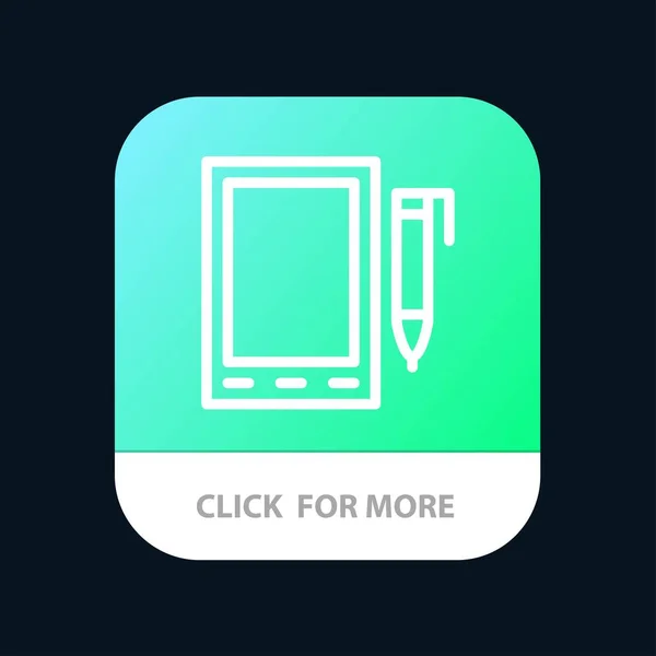 Mobile, Cell, Pencil, Design Mobile App Button. Android dan IOS - Stok Vektor