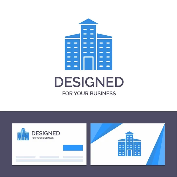 Creativa Tarjeta de visita y Logo plantilla Edificio, Ciudad, Constru — Vector de stock