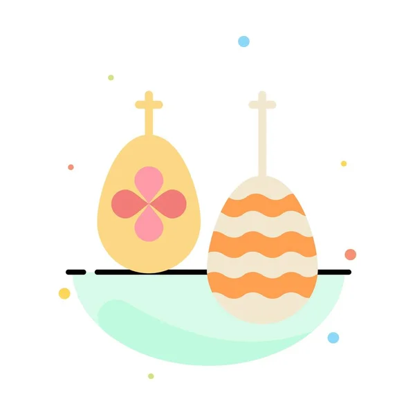 Celebration, Easter, Egg, Food Abstract Flat Color Icon Template — Stock Vector