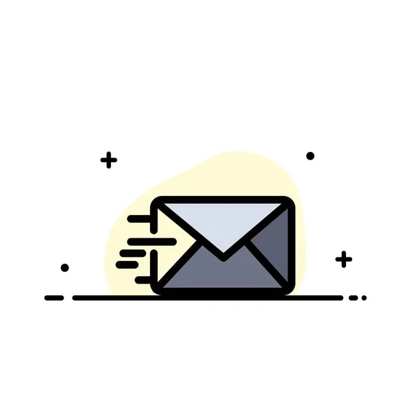 Email, Mail, Messaggio Business Flat Line Icona riempita Vector Bann — Vettoriale Stock