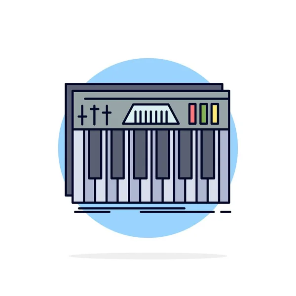 Contrôleur, clavier, touches, midi, son Flat Color Icon Vector — Image vectorielle