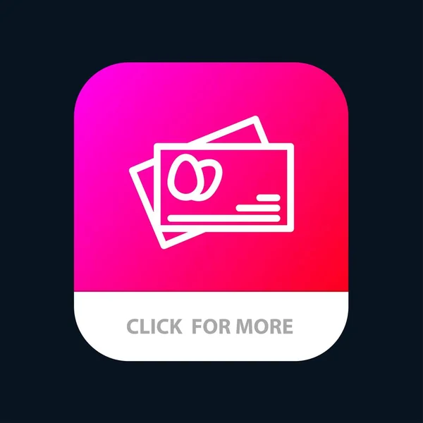 Pasaporte, Huevo, Botón de aplicación móvil de Pascua. Línea de Android e IOS Ve — Vector de stock