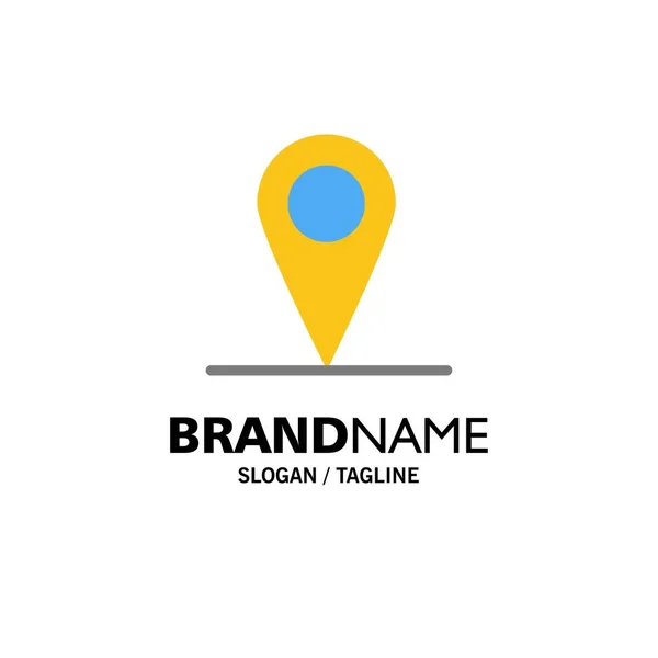 Lokalizacja, mapa, interfejs logo biznes szablon. Płaski kolor — Wektor stockowy
