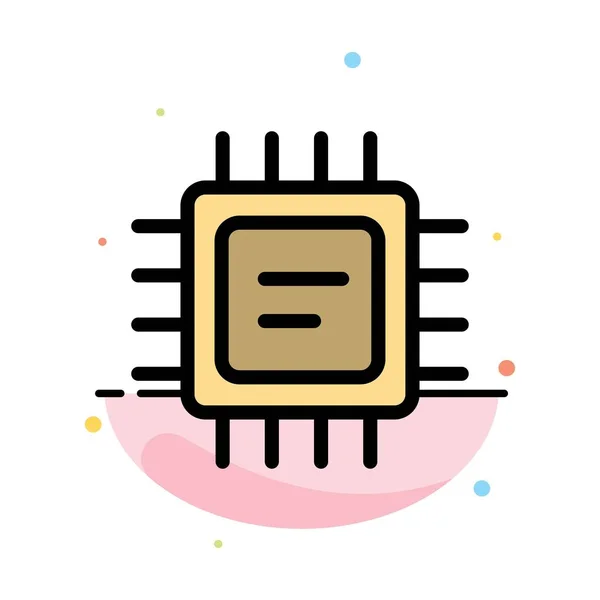 Cpu, Microchip, Procesador Plantilla de icono de color plano abstracto — Vector de stock