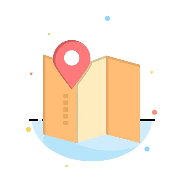 Ubicación, Mapa, Pin de servicio Plantilla de icono de color plano abstracto — Vector de stock