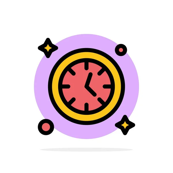 Uhr, Uhr, Zeit abstrakter Kreis Hintergrund flache Farbe Symbol — Stockvektor