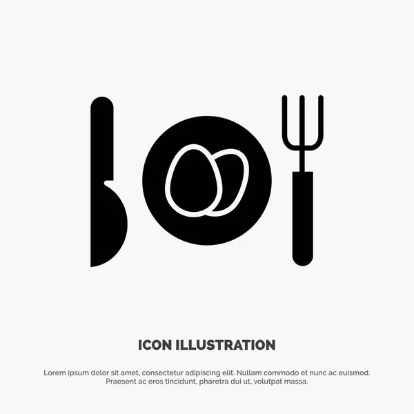 Dinner, Egg, Easter solid Glyph Icon vector — Stock Vector