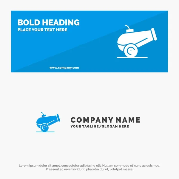 Canon, Weapon Solid Icon Website Banner and Business Logo Templa Canon, Weapon Solid Icon Website Banner and Business Logo Templa Canon, Weapon Solid Icon Website Banner and Business Logo Templa Canon — Image vectorielle