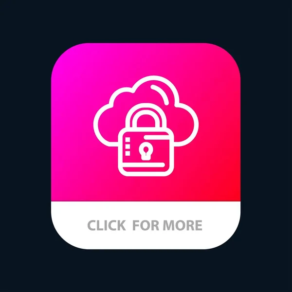 Nuvem, Rede, Bloqueio, Botão de aplicativo móvel bloqueado. Android e IOS — Vetor de Stock