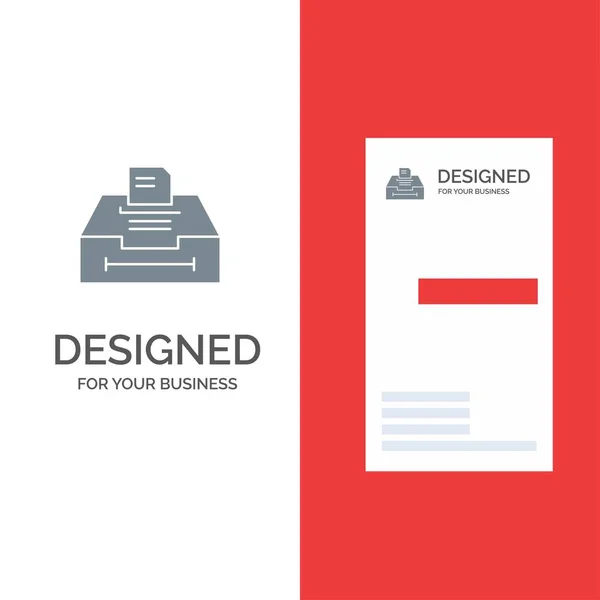Dati, archivi, imprese, informazioni Grey Logo Design e Busine — Vettoriale Stock